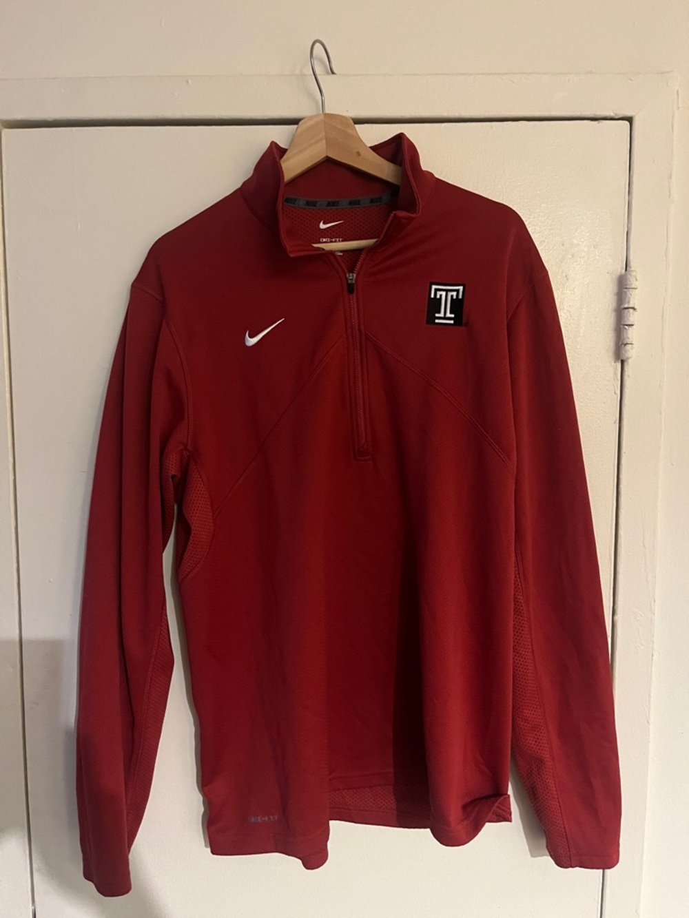 Nike Red Temple University Dri-FIT Half-Zip Pullover